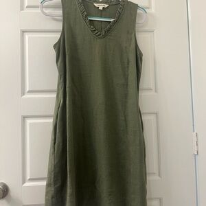 Briggs New York Green V-Neck Sleeveless Sheath Mini Dress